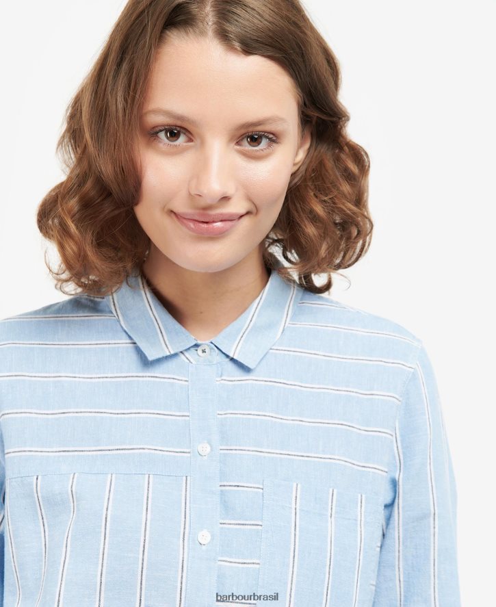 roupas Barbour camisa à beira-mar pêssego claro mulheres NH44421634