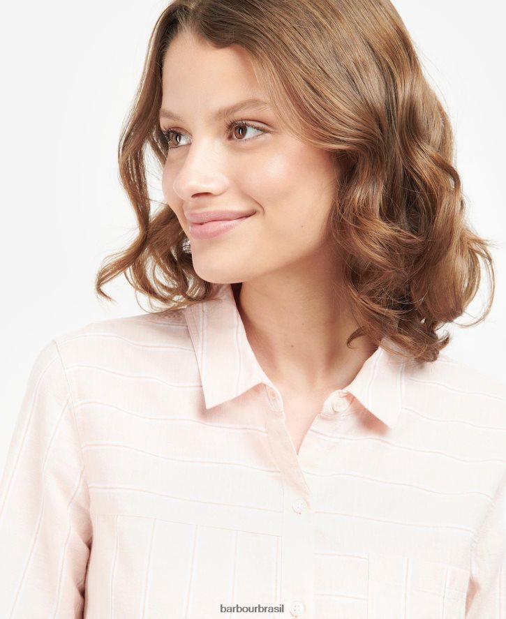 roupas Barbour camisa à beira-mar pêssego claro mulheres NH44421636