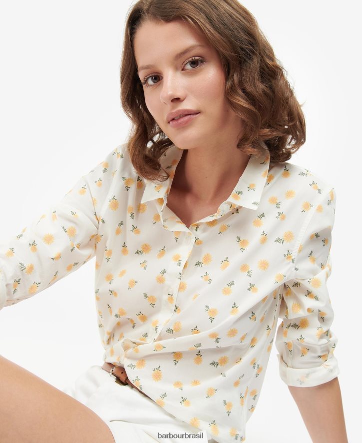 roupas Barbour camisa safári impressão de nuvem/multi cão mulheres NH44421608