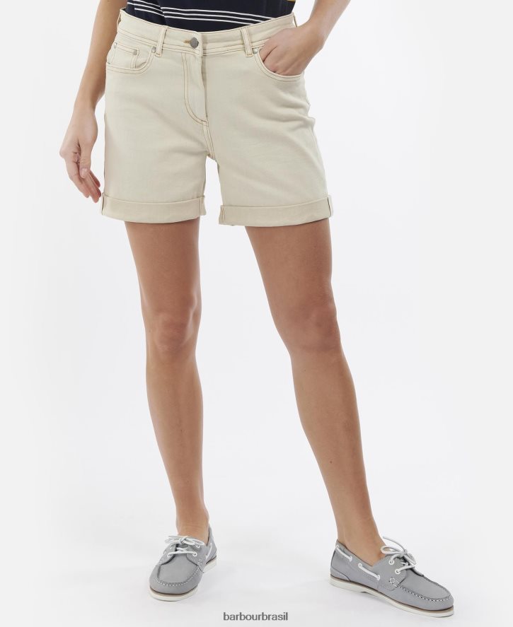 roupas Barbour bermuda jeans maddison cru mulheres NH44421769