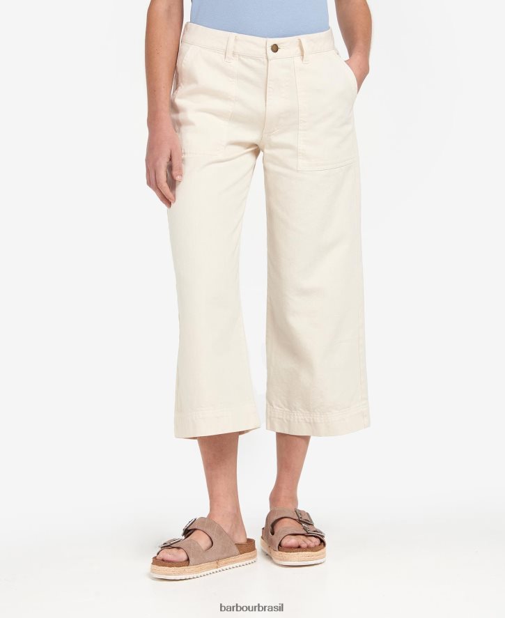 roupas Barbour calça jeans Southport cru mulheres NH44421773