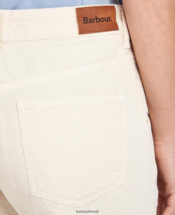 roupas Barbour calça jeans Southport cru mulheres NH44421773