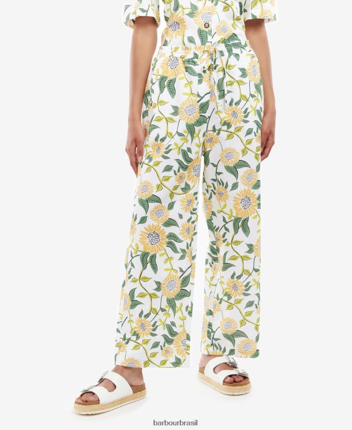 roupas Barbour calças bloomfield multi girassol mulheres NH44421774