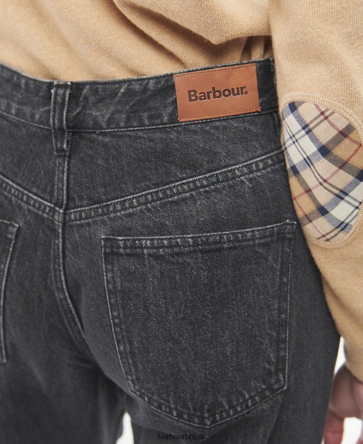 roupas Barbour jeans de cintura alta moorland lavagem original mulheres NH44421801