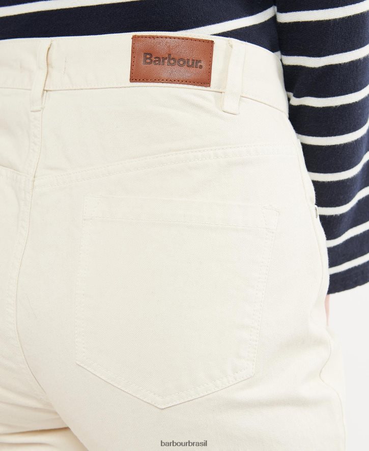 roupas Barbour jeans de perna de barril westbury cru mulheres NH44421782