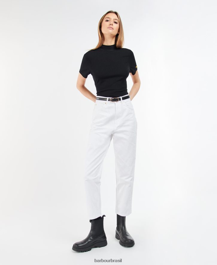 roupas Barbour jeans garcia cintura alta preto mulheres NH44421792