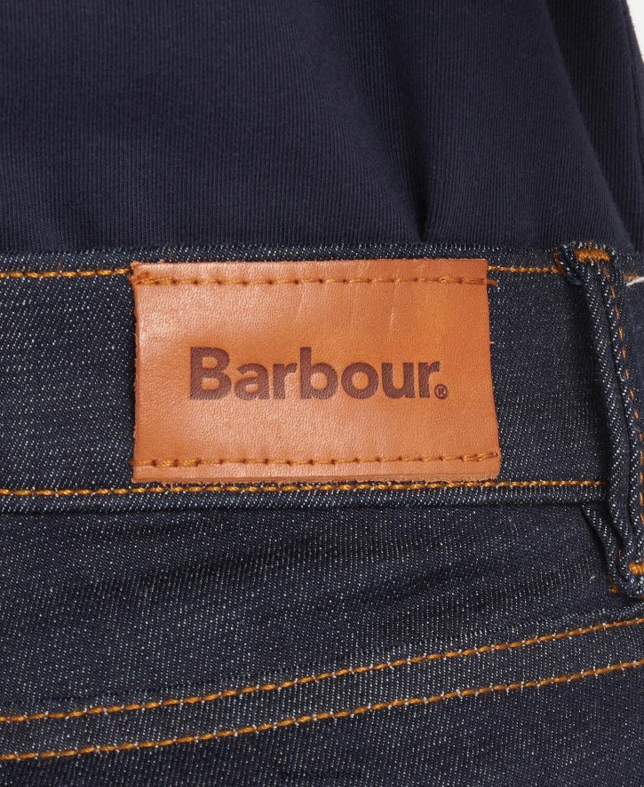 roupas Barbour jeans slim essencial azul desgastado mulheres NH44421804