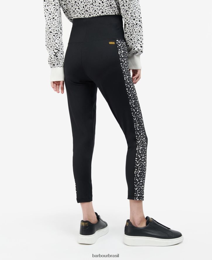 roupas Barbour legging pavilhão preto/multi mulheres NH44421809