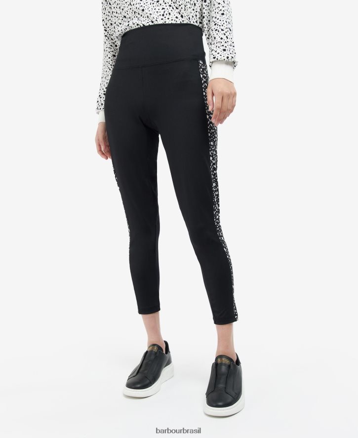 roupas Barbour legging pavilhão preto/multi mulheres NH44421809