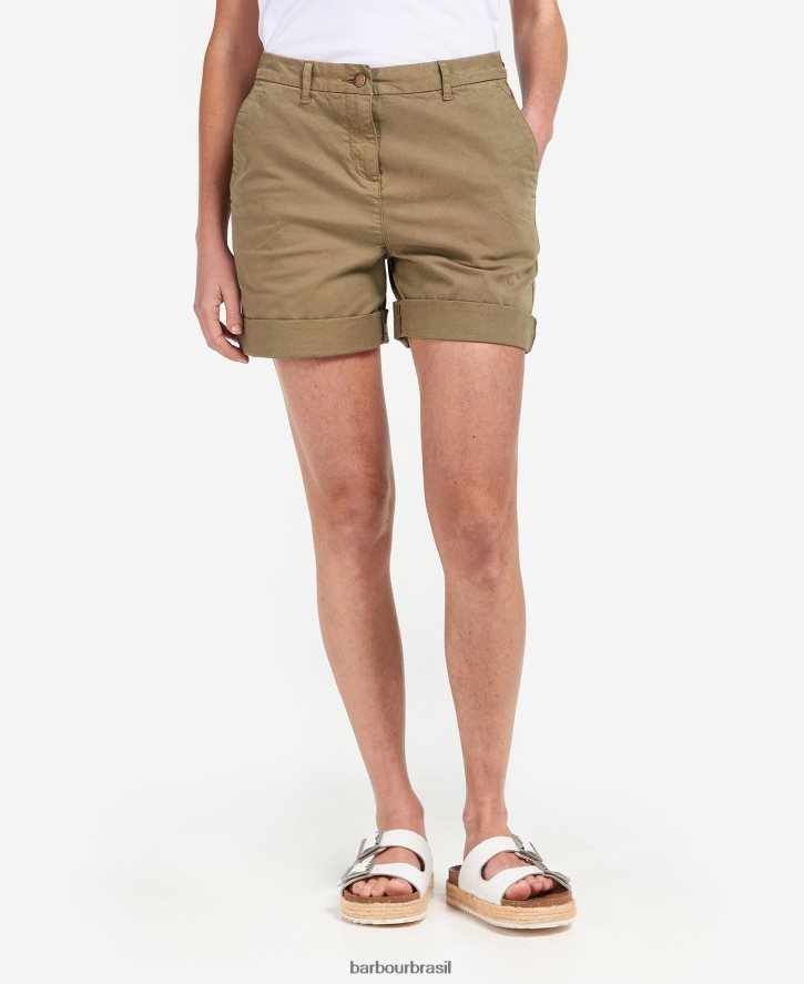 roupas Barbour short chino branco clássico mulheres NH44421764
