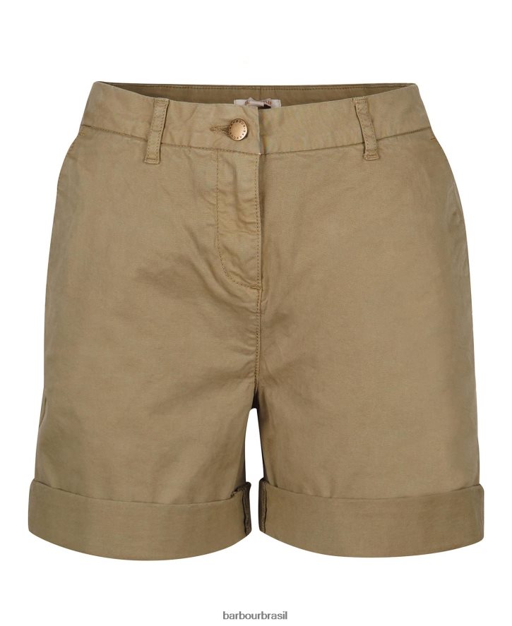 roupas Barbour short chino branco clássico mulheres NH44421764