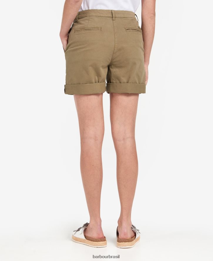 roupas Barbour short chino branco clássico mulheres NH44421764