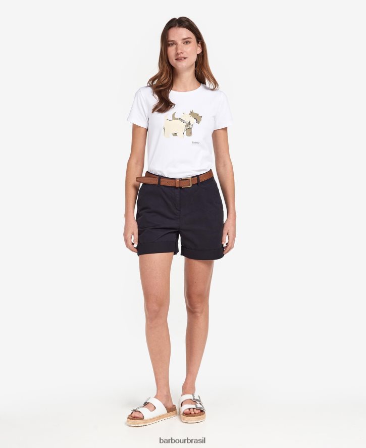 roupas Barbour short chino branco clássico mulheres NH44421767