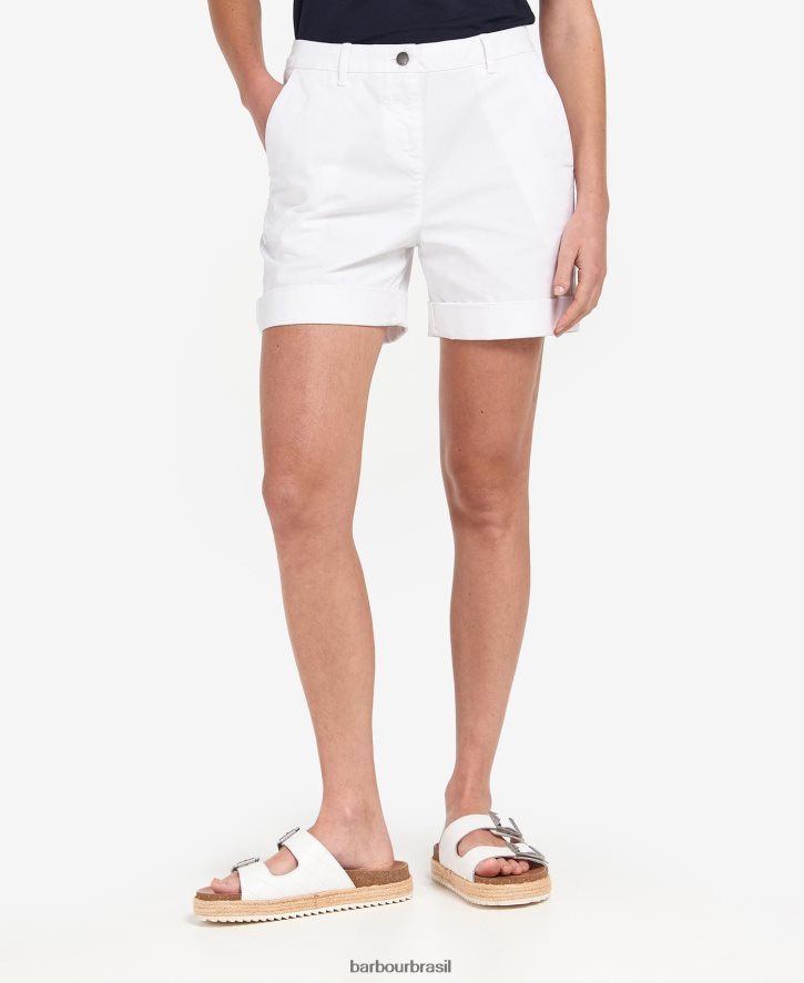roupas Barbour short chino branco clássico mulheres NH44421786