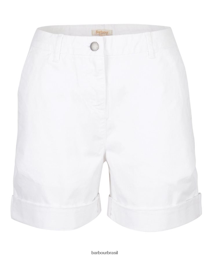 roupas Barbour short chino branco clássico mulheres NH44421786