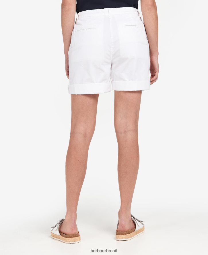 roupas Barbour short chino branco clássico mulheres NH44421786