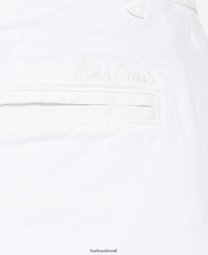 roupas Barbour short chino branco clássico mulheres NH44421786