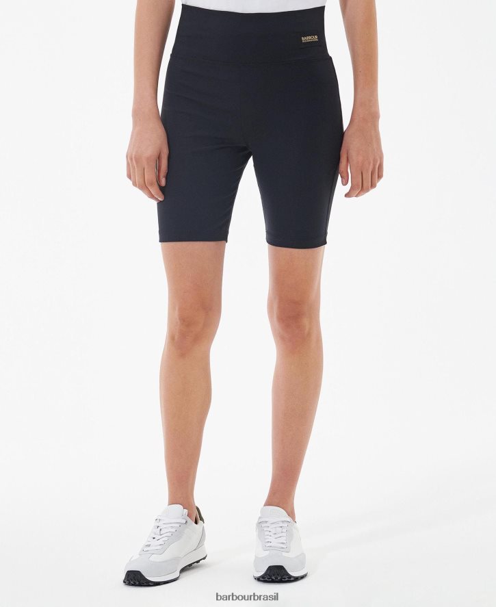 roupas Barbour shorts halton preto clássico mulheres NH44421790