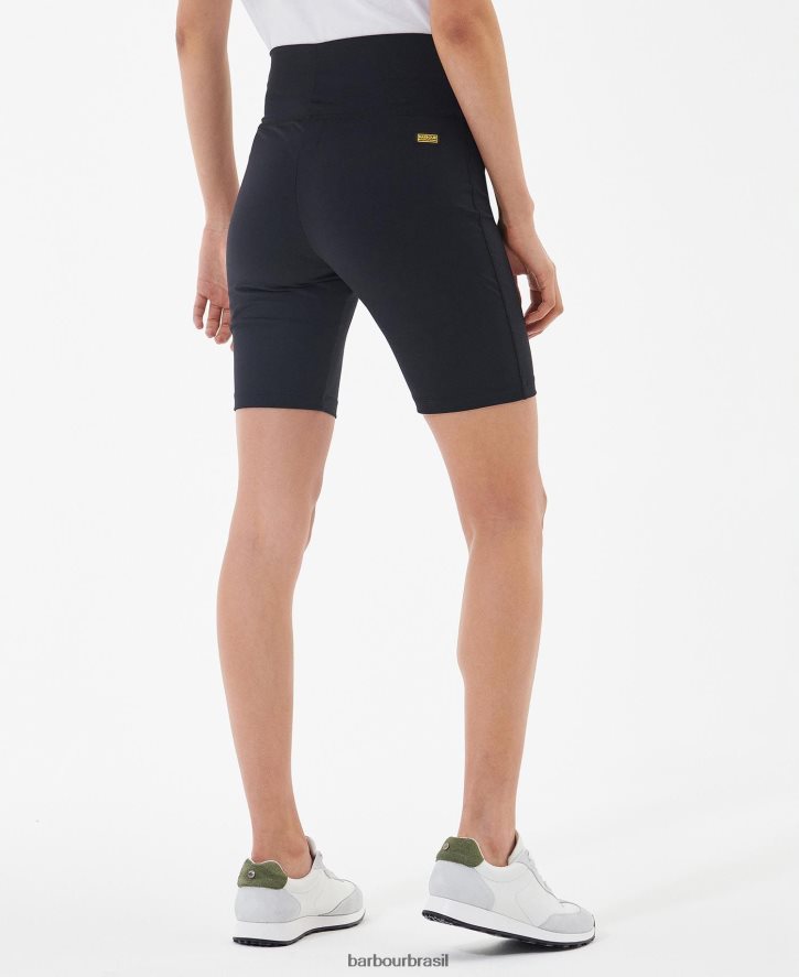 roupas Barbour shorts halton preto clássico mulheres NH44421790