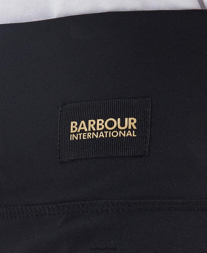 roupas Barbour shorts halton preto clássico mulheres NH44421790