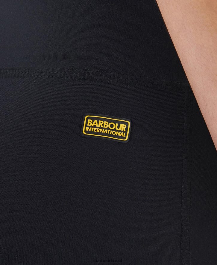 roupas Barbour shorts halton preto clássico mulheres NH44421790