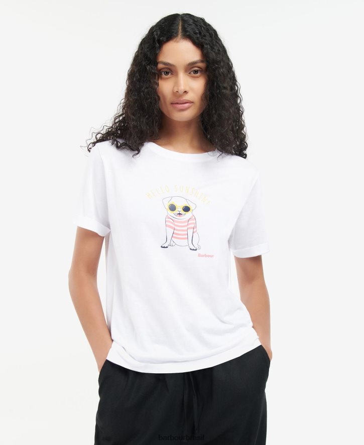 roupas Barbour camiseta addison branco mulheres NH44421666