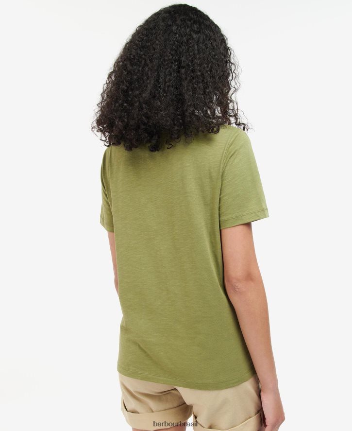 roupas Barbour camiseta coralina Soro de leite coalhado mulheres NH44421667