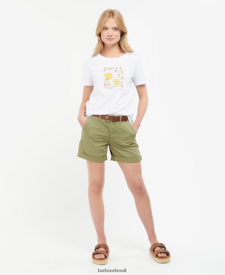 roupas Barbour camiseta coralina Soro de leite coalhado mulheres NH44421679