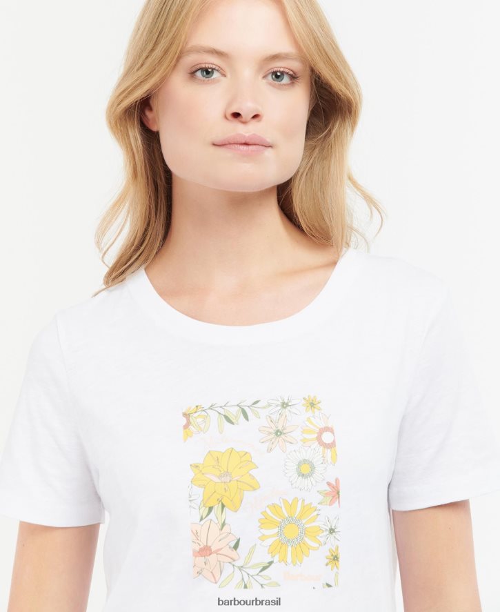 roupas Barbour camiseta coralina Soro de leite coalhado mulheres NH44421679