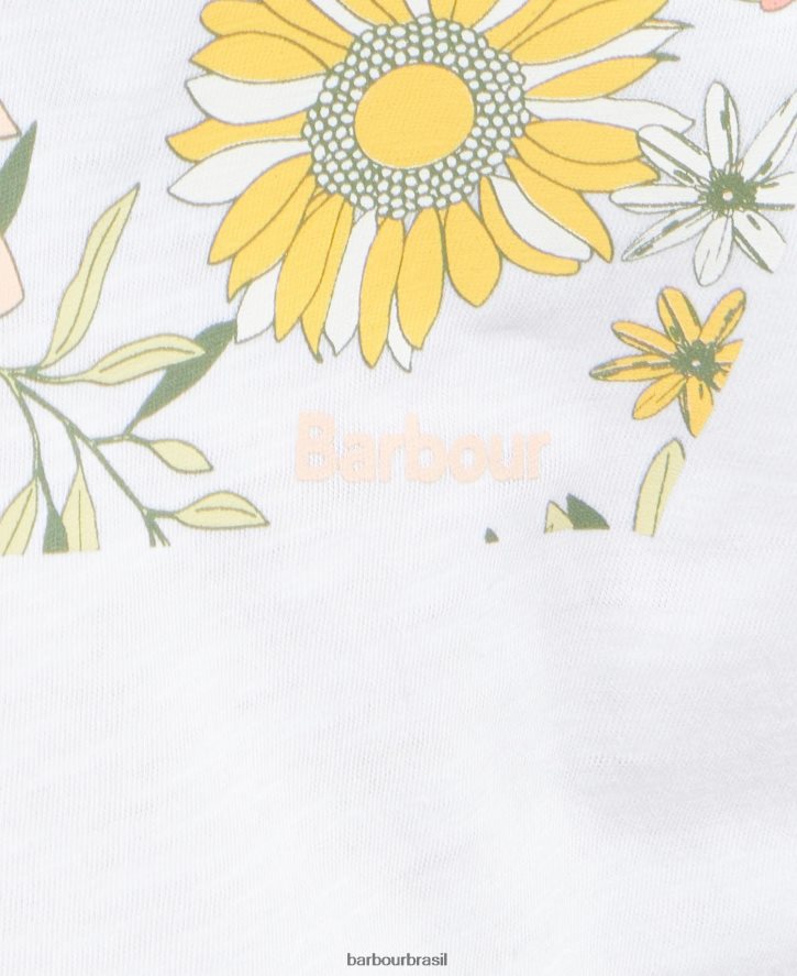 roupas Barbour camiseta coralina Soro de leite coalhado mulheres NH44421679