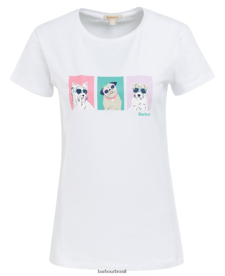 roupas Barbour camiseta de farol branco clássico mulheres NH44421681