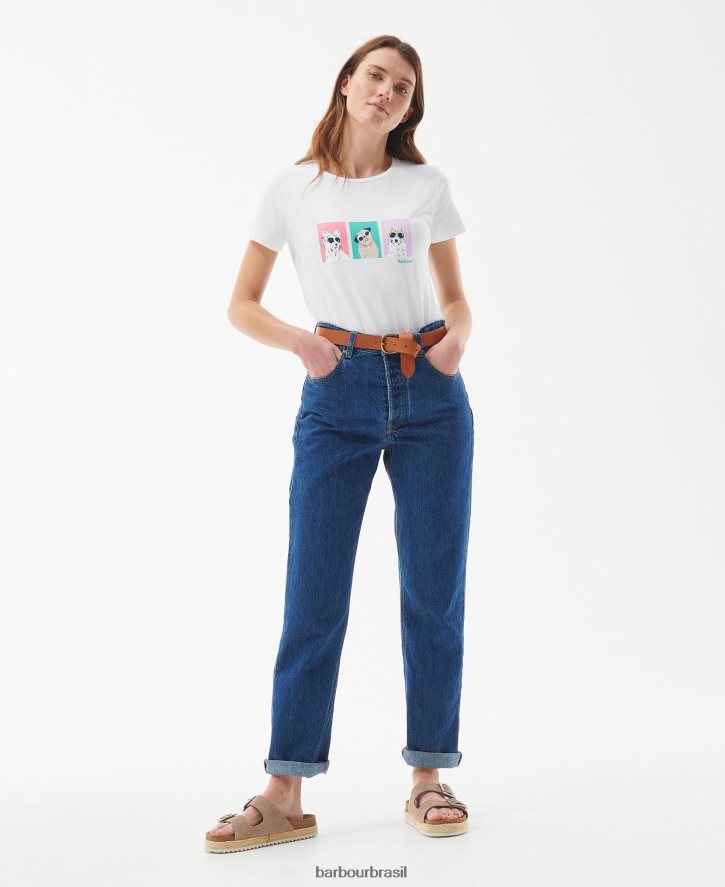 roupas Barbour camiseta de farol branco clássico mulheres NH44421681