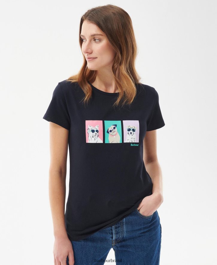 roupas Barbour camiseta de farol branco clássico mulheres NH44421689