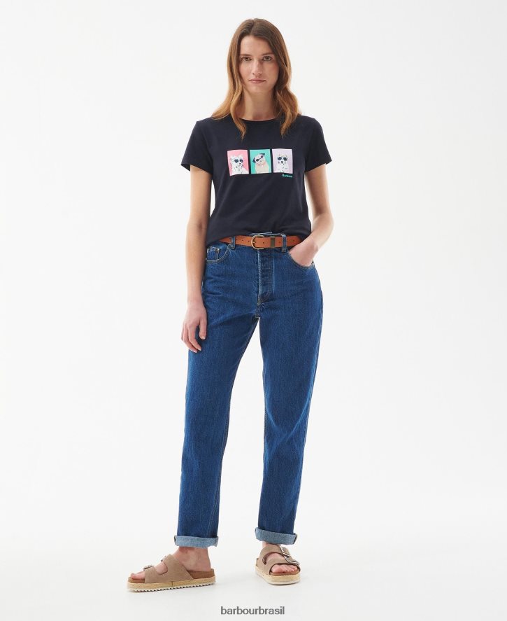 roupas Barbour camiseta de farol branco clássico mulheres NH44421689