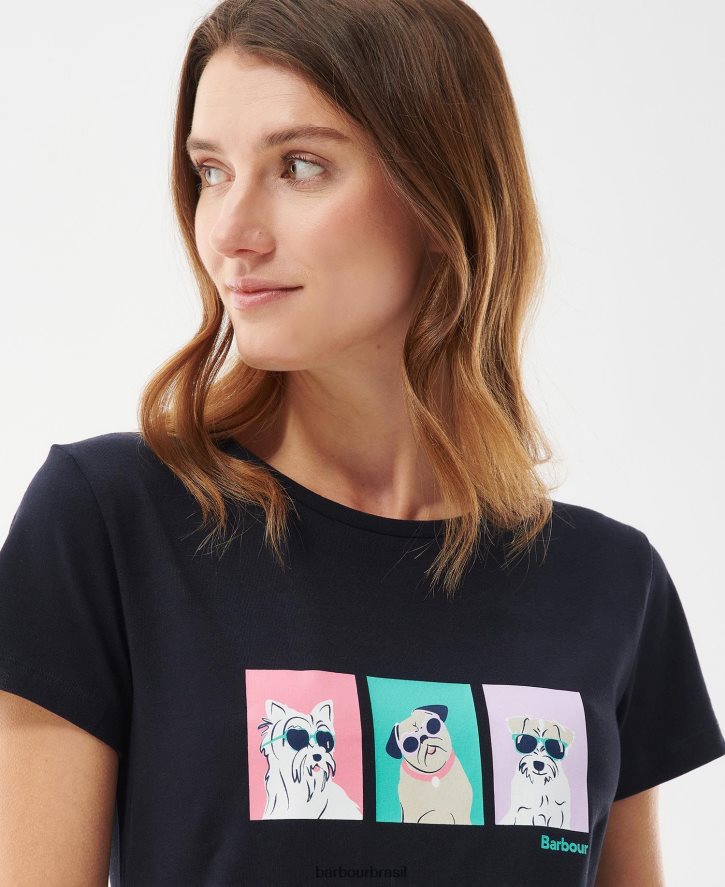 roupas Barbour camiseta de farol branco clássico mulheres NH44421689