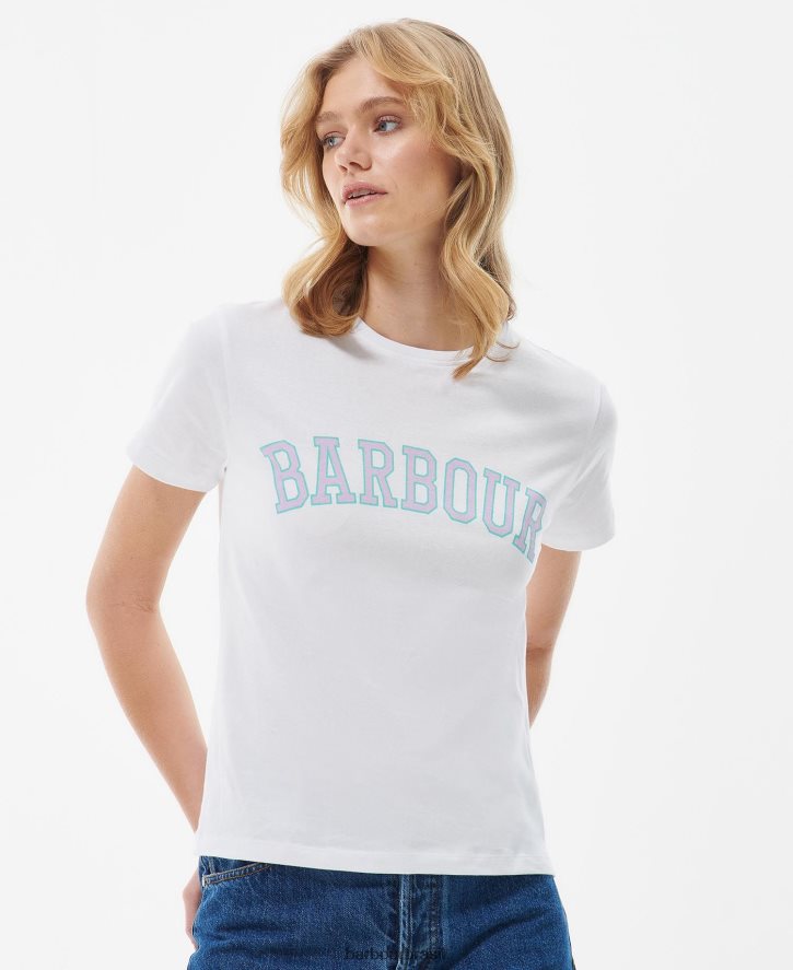roupas Barbour camiseta de northumberland branco clássico mulheres NH44421680