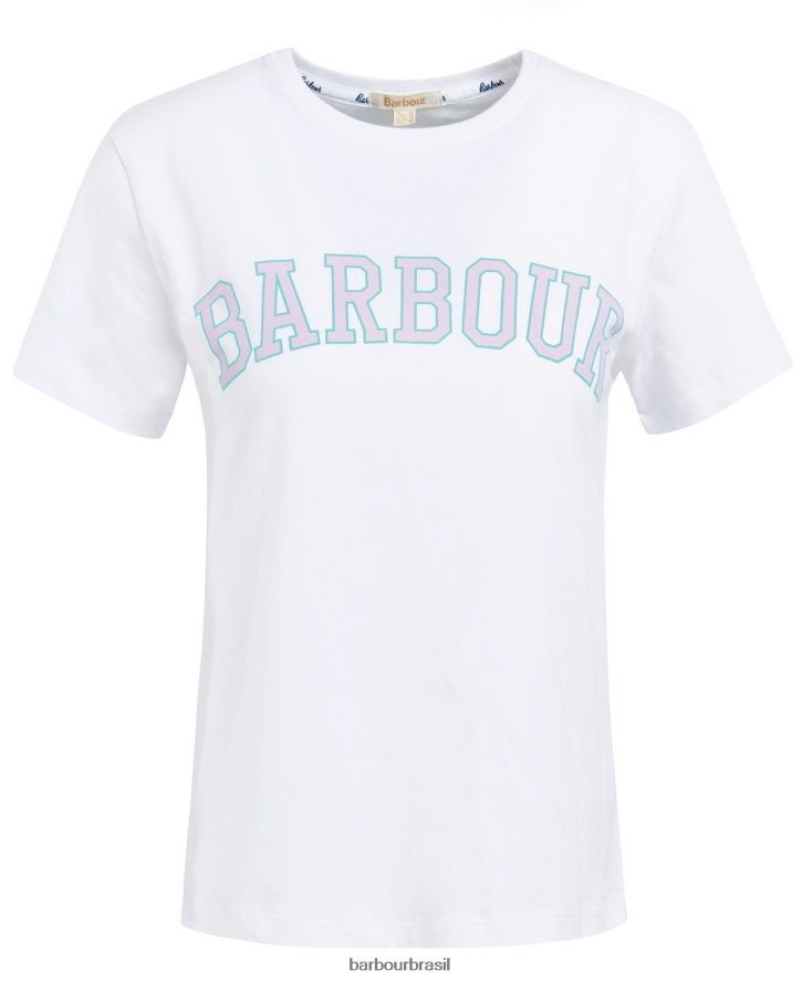 roupas Barbour camiseta de northumberland branco clássico mulheres NH44421680
