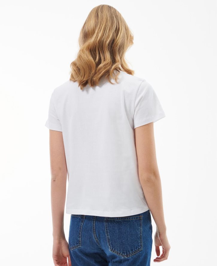 roupas Barbour camiseta de northumberland branco clássico mulheres NH44421680