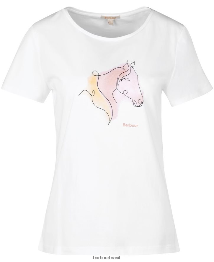 roupas Barbour camiseta de zimbro branco clássico mulheres NH44421673