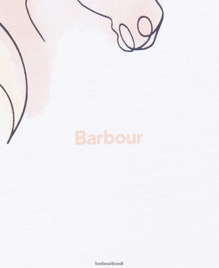 roupas Barbour camiseta de zimbro branco clássico mulheres NH44421673