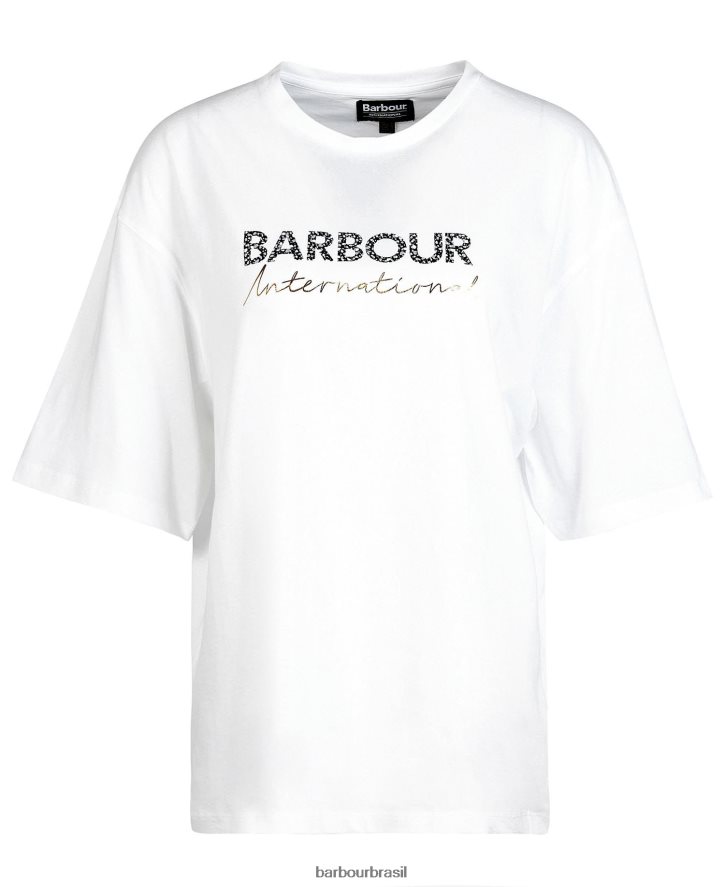 roupas Barbour camiseta do pavilhão branco óptico mulheres NH44421701