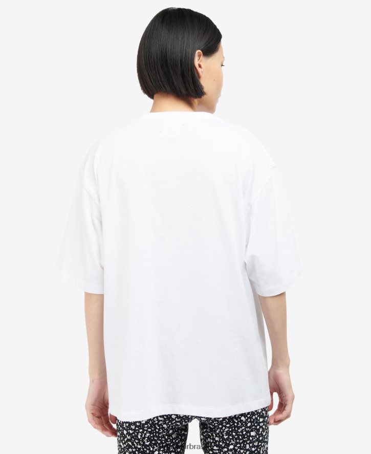 roupas Barbour camiseta do pavilhão branco óptico mulheres NH44421701