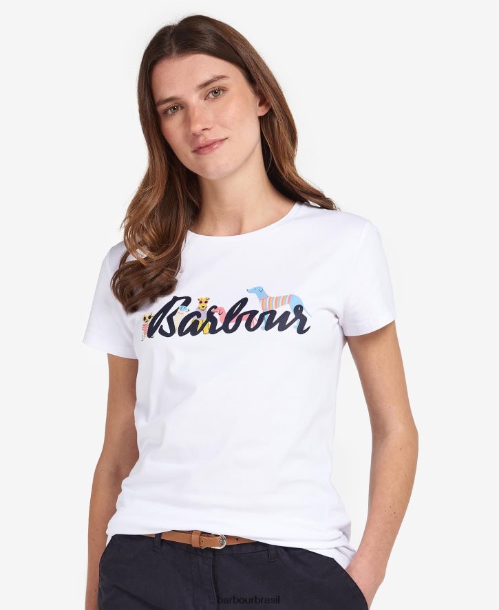 roupas Barbour camiseta do sul marga cinza claro mulheres NH44421660