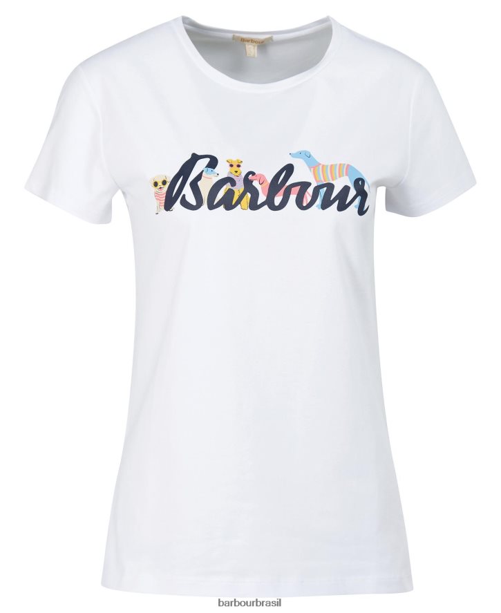 roupas Barbour camiseta do sul marga cinza claro mulheres NH44421660