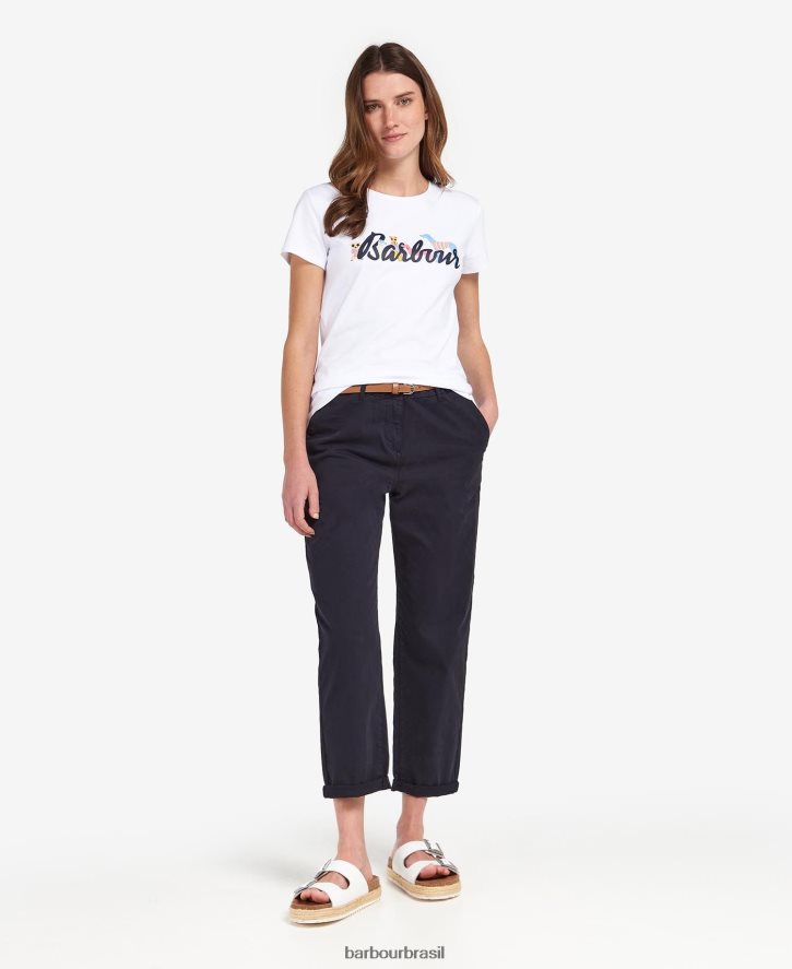 roupas Barbour camiseta do sul marga cinza claro mulheres NH44421660