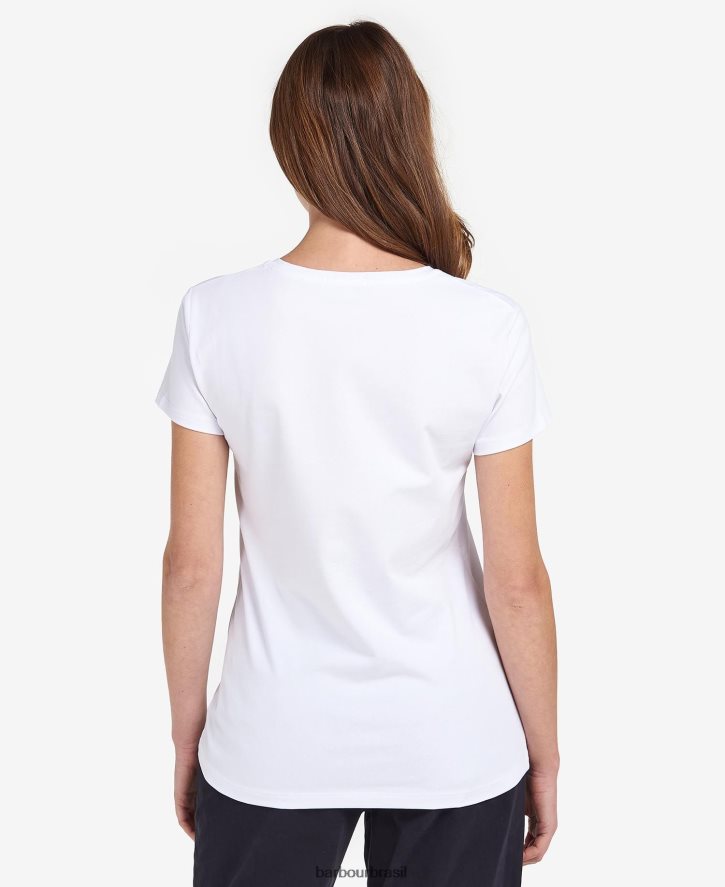 roupas Barbour camiseta do sul marga cinza claro mulheres NH44421660