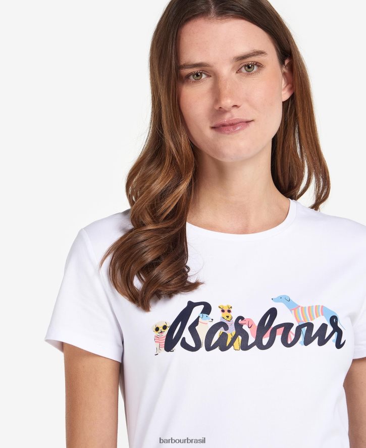 roupas Barbour camiseta do sul marga cinza claro mulheres NH44421660