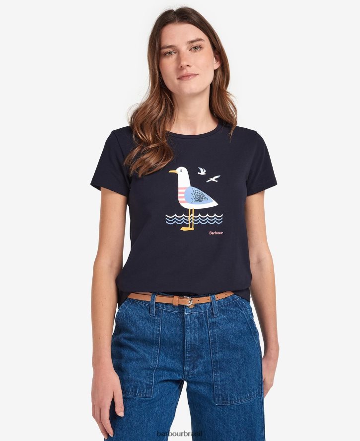 roupas Barbour camiseta merseyside marinho clássico mulheres NH44421741