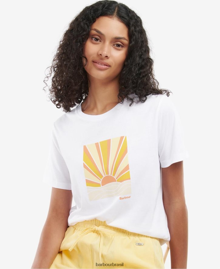 roupas Barbour camiseta penrose branco mulheres NH44421717
