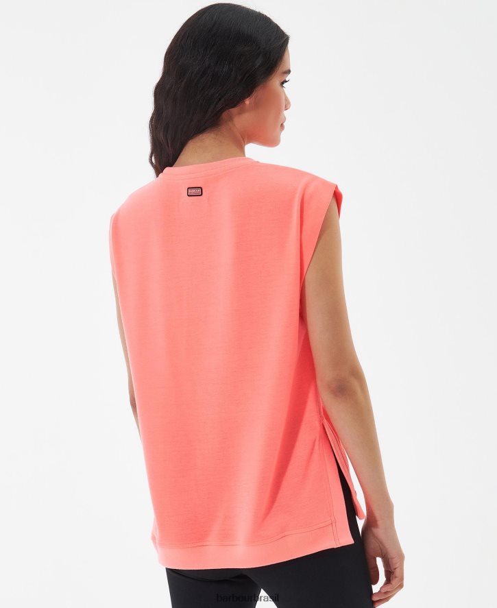 roupas Barbour camiseta sanderson coral atômico mulheres NH44421687